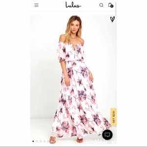 Lulu’s Infinite Love Off-the-Shoulder Maxi Dress